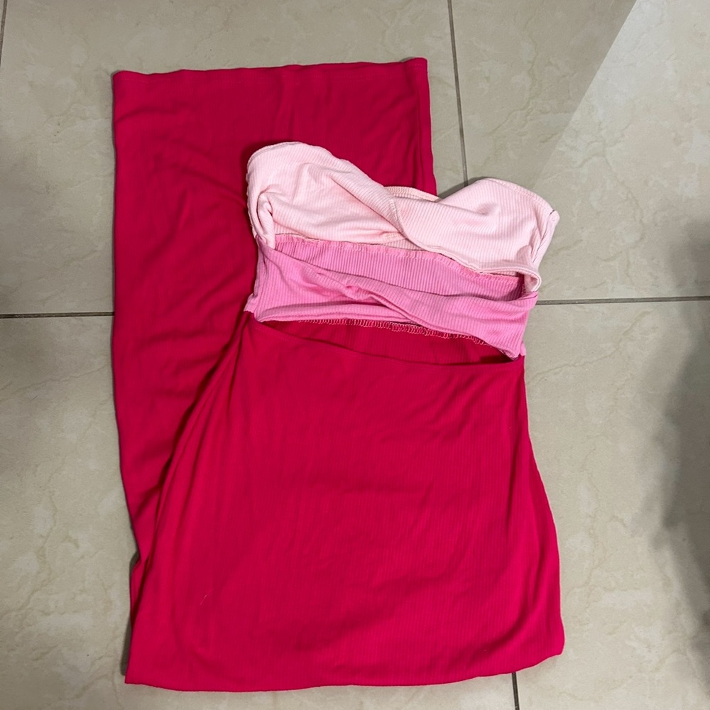 Unlisted Vibrant Pink Strapless Dress